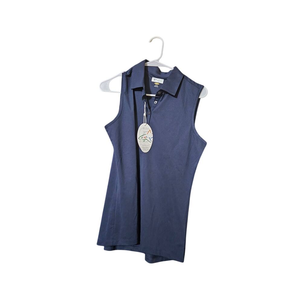 Greg Norman Freedom Performance Ladies Sleeveless Golf Polo Navy Size Medium